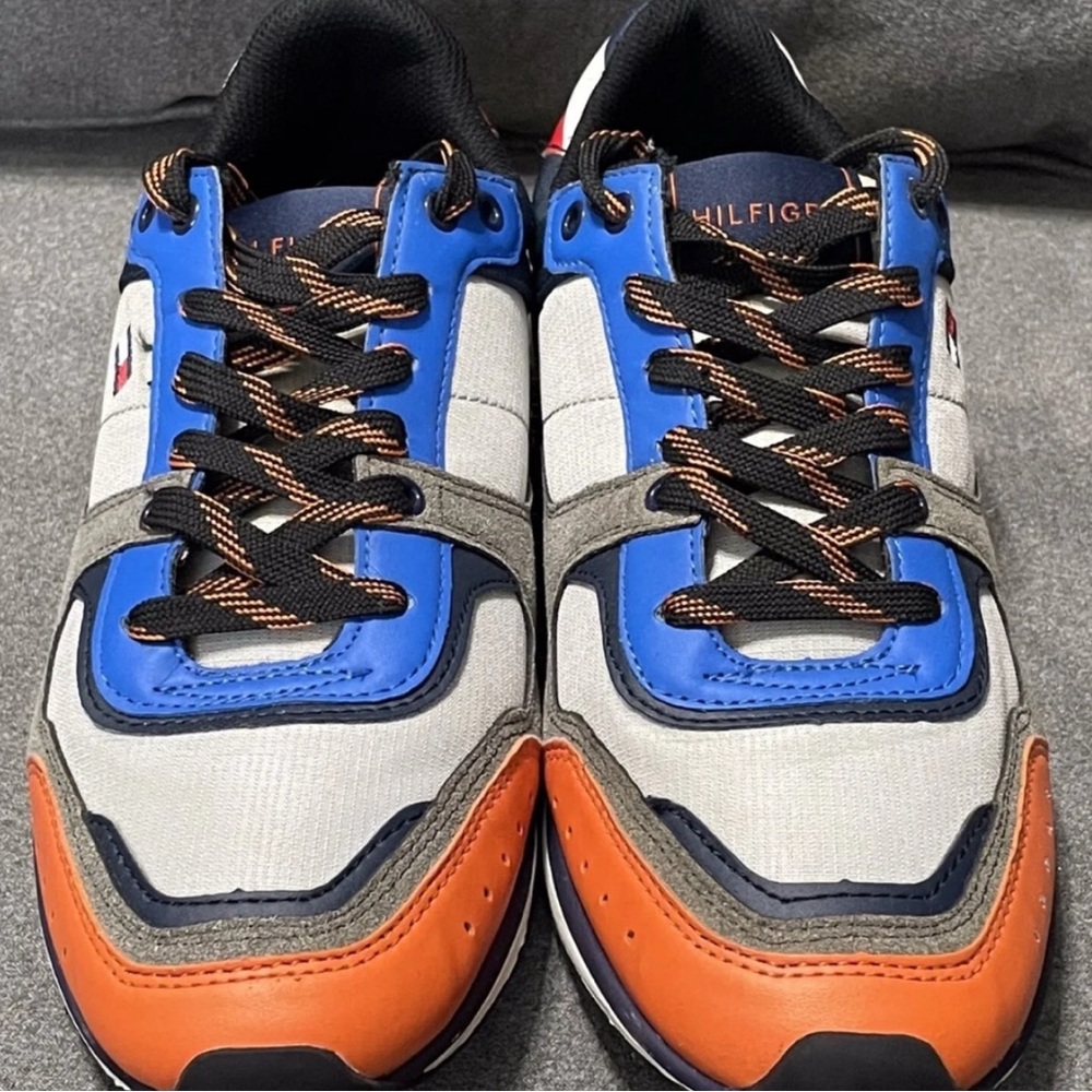 Tommy Hilfiger Blue and Orange Dynamic Sneakers